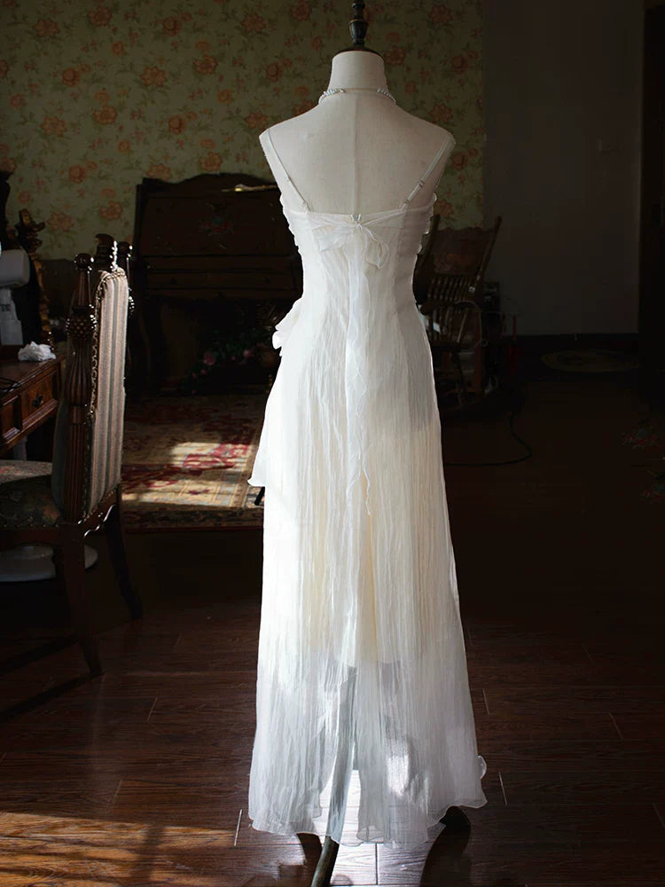 Vintage 1950s Mermaid Spaghetti Straps Ivory Prom Dresses Inspiration Long Party Evening Dress 18th Birthday Outfits AB2379