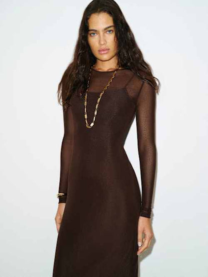 Rene Mesh Knit Dress