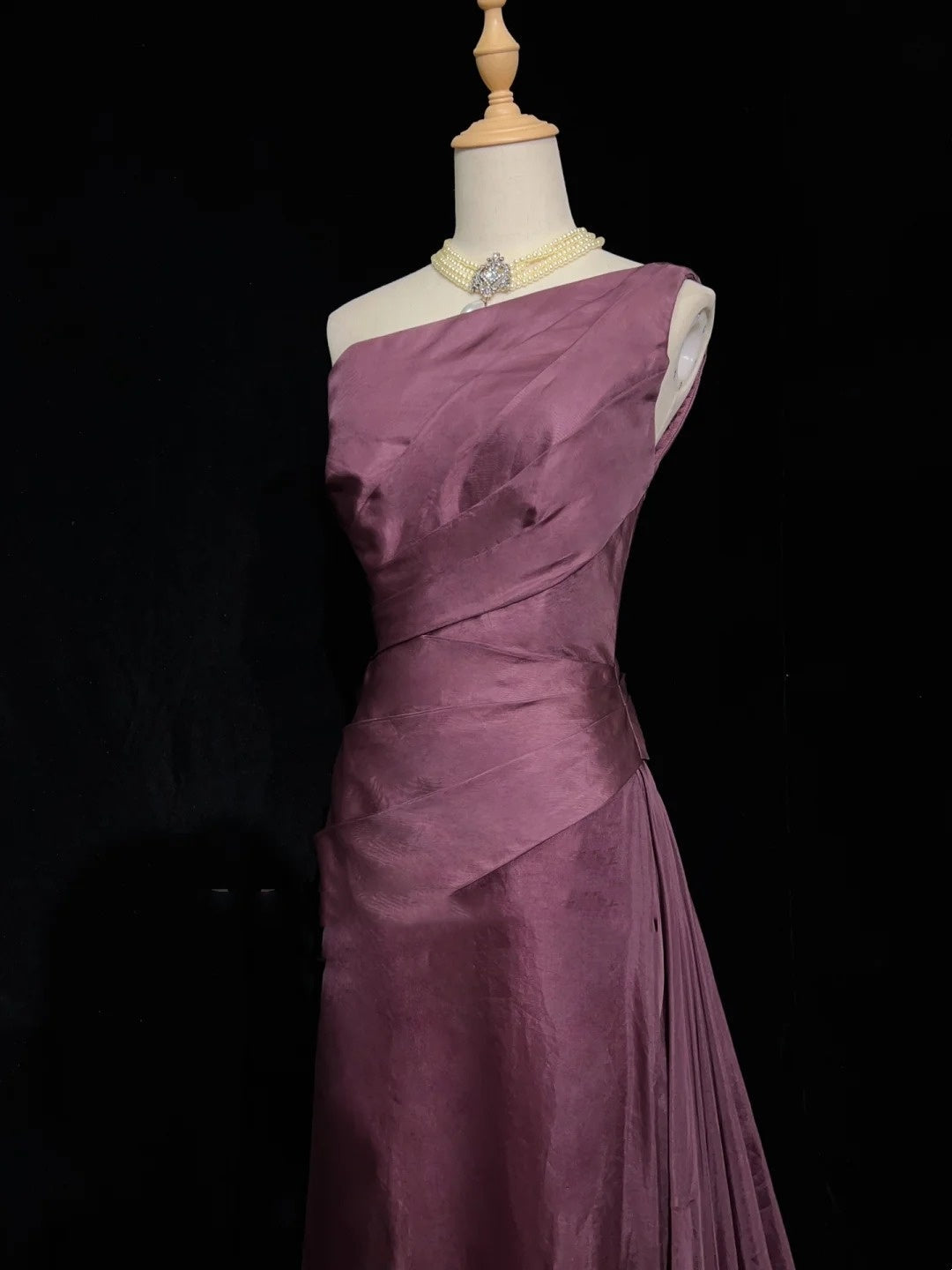 Beautiful Prom Dresses Mermaid One Shoulder Purple Long Formal Evening Outfits N3664