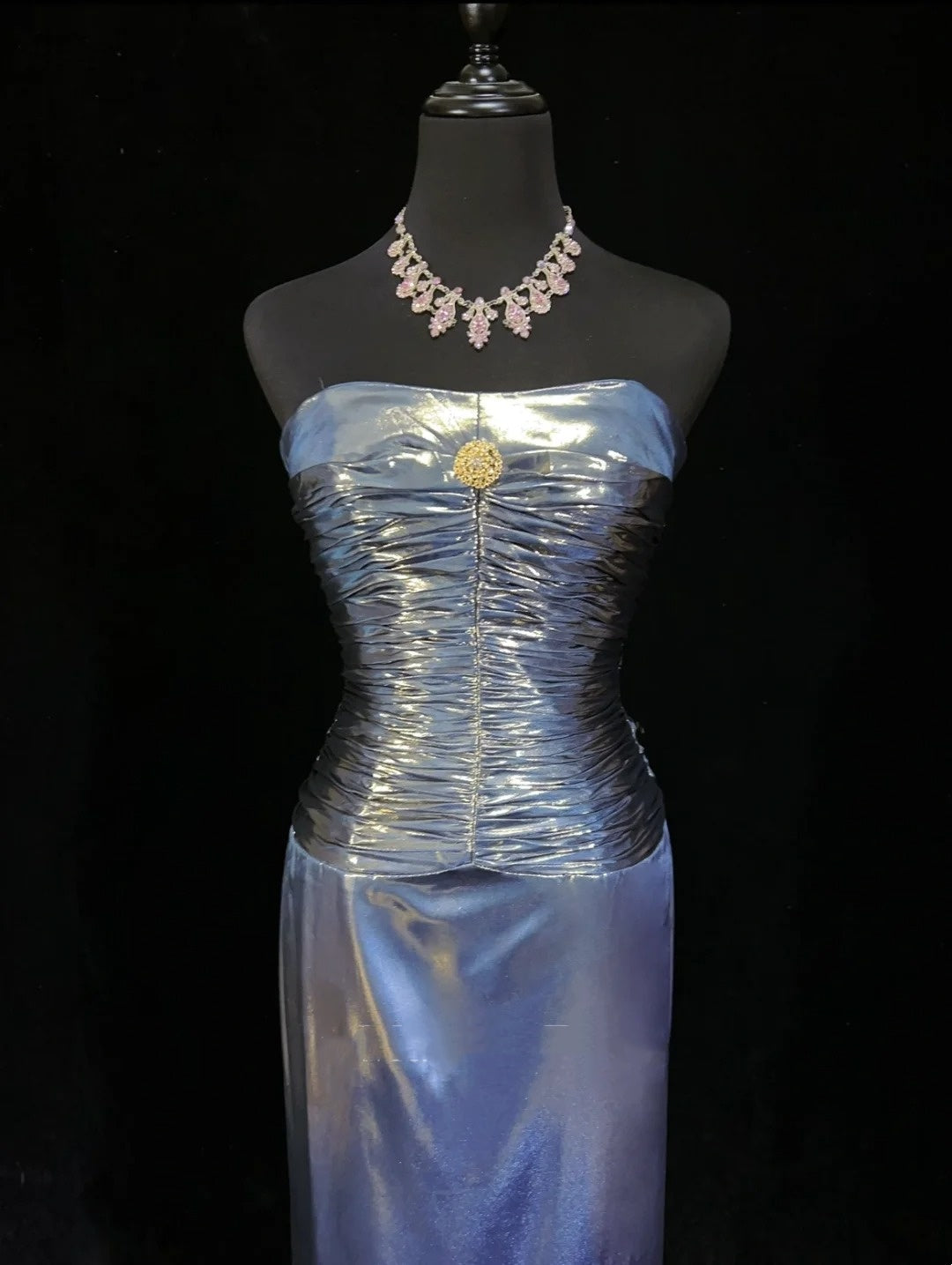 Vintage Prom Aesthetic Dresses A line Navy Blue With Beading Long Formal Dress N3025