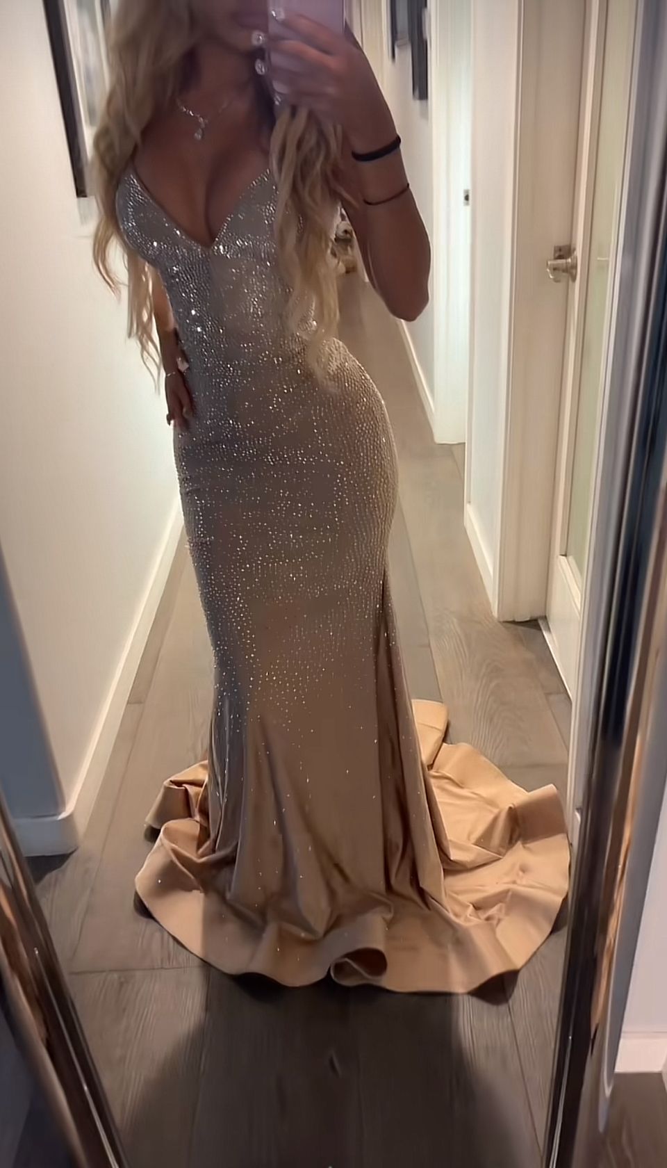 Sexy Prom Dresses Inspiration Mermaid Spaghetti Strap Champagne Semi Formal Party Dress For Teens High Schools AB1938