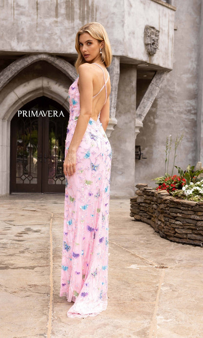 Beaded Long Butterfly Formal Dress 3901