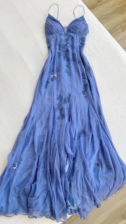 Pretty Mermaid Spaghetti Straps Lilac Long Prom Dresses Party Dress Inspiration N340