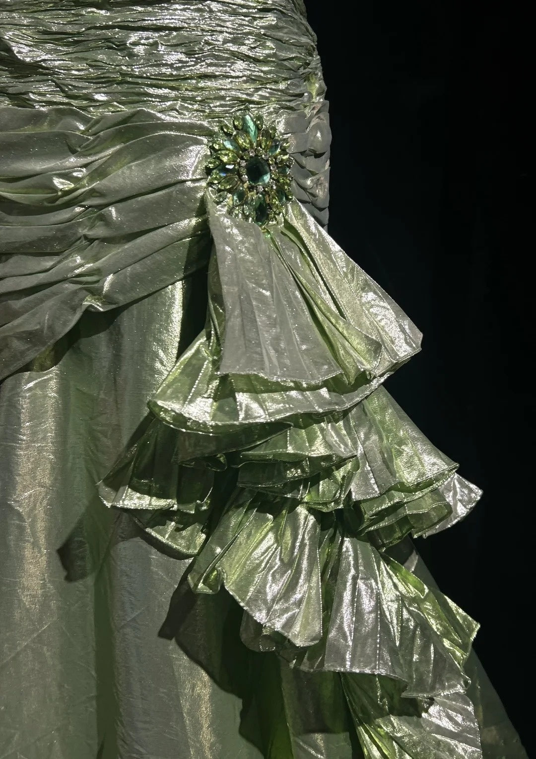 Vintage Prom Aesthetic Dresses Mermaid V Neck Green With Beading Long Formal Dress N3059