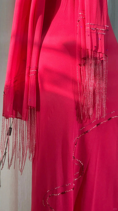 Charming Prom Dresses Mermaid Spaghetti Strap Red Chiffon Tea Length Evening Outfits N3548