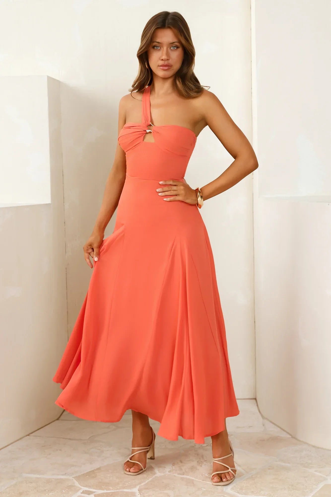 Styled Like A Star One Shoulder Maxi Dress
