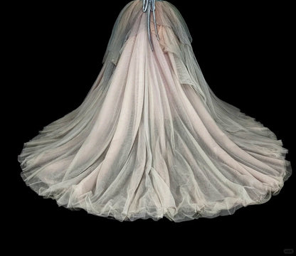 Modest Prom Dresses Ball Gown Sweetheart Tulle Sleeveless Evening Long Quince Dress N3076