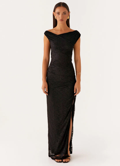 Best Of Luck Lace Maxi Dress - Black