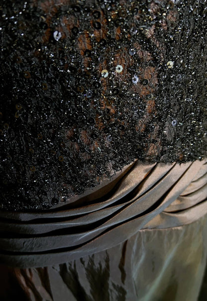 Beautiful Prom Dresses A Line Halter Brown Satin With Lace Bodice Long Evening Outfits N3372