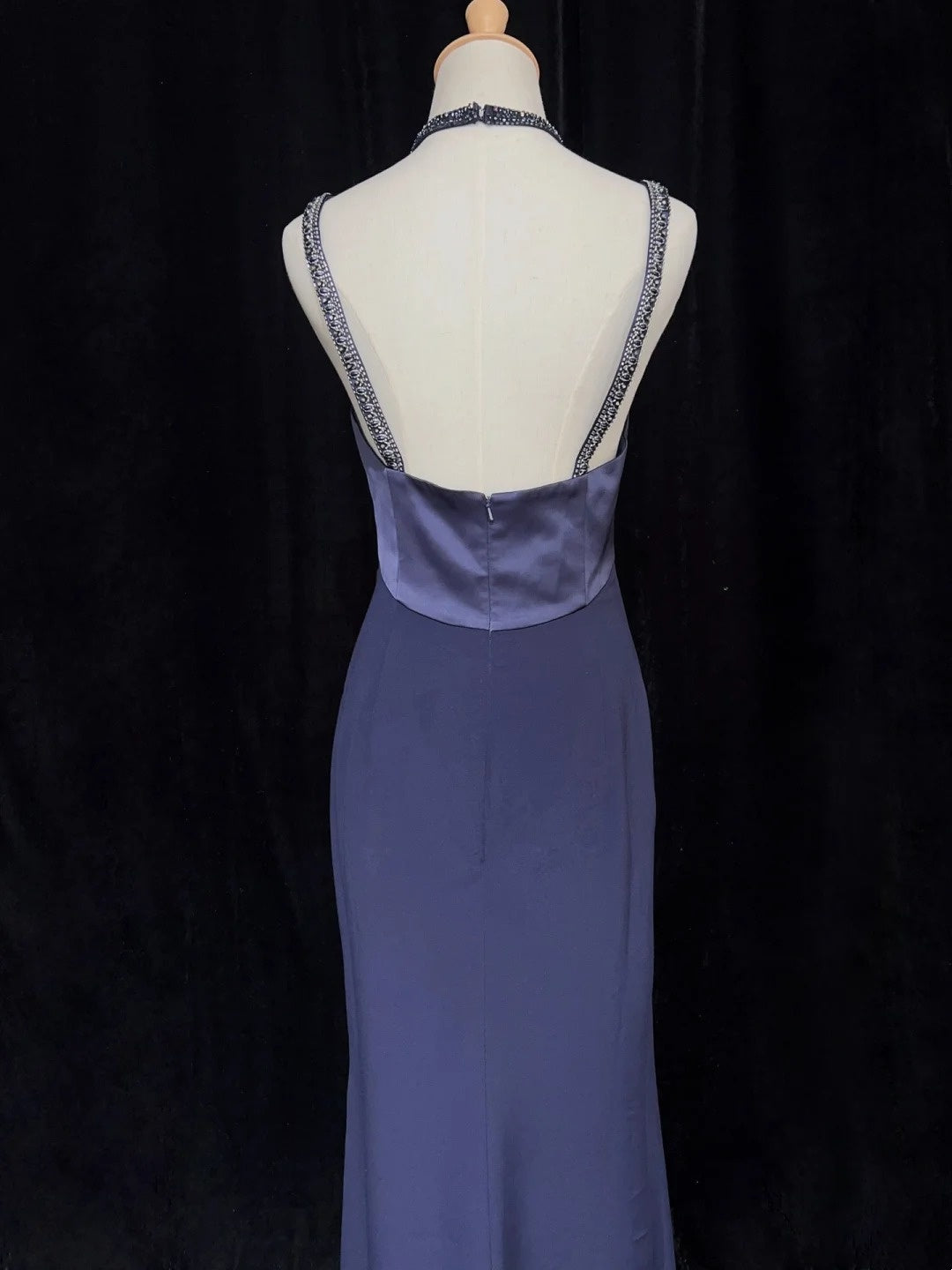 Modest Prom Dresses Inspo Mermaid 90s Halter Neck Navy Blue With Beads For Women Formal Dress N3281