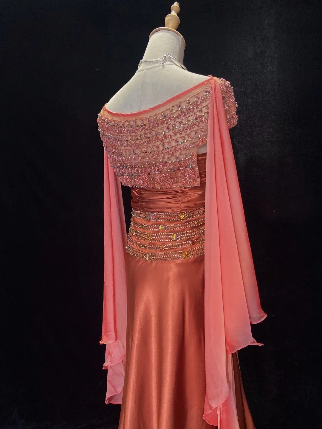 Elegant Prom Dresses Mermaid Strapless Chiffon Ruffled Beaded Jacket Floor Length Formal Evening Outfits N3489