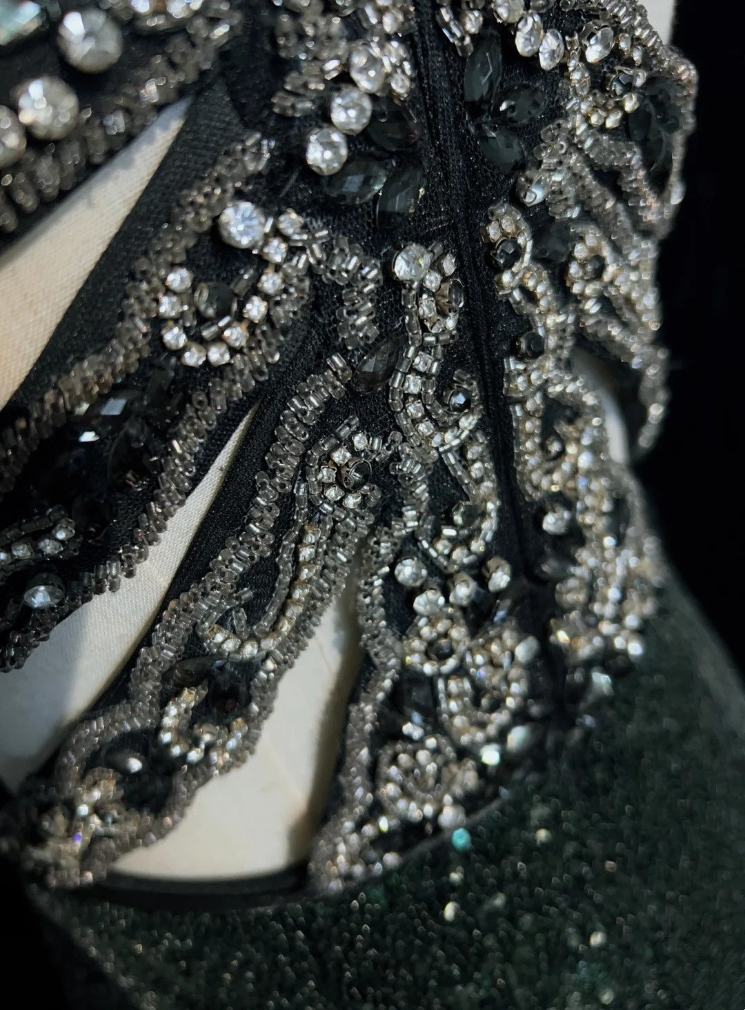 Sparkly Prom Dresses Inspo Mermaid 90s Jewel Neck Dark Green With Split For Women Formal Dress N3271