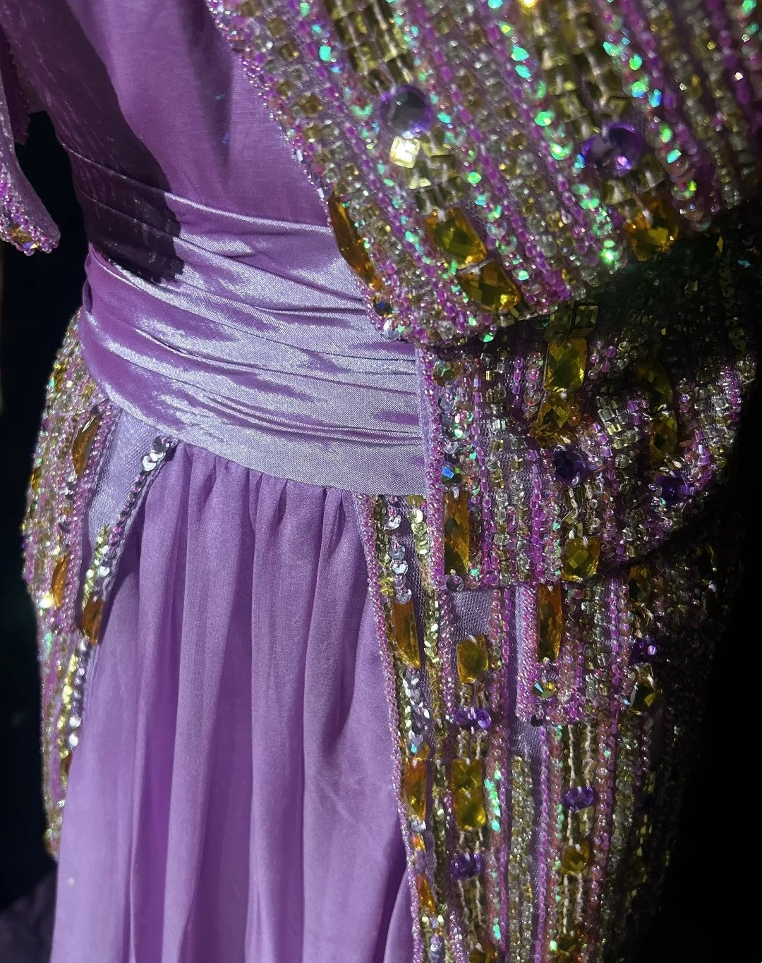 Vintage Prom Dresses Inspo A Line One Shoulder Lilac Chiffon 1990s With Beading Formal Gowns N3324