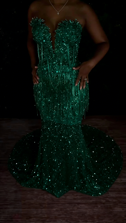 Classy Mermaid Sweetheart Silver Gray Sequins Prom Dresses Party Dress Long Evening Dresses AB2167