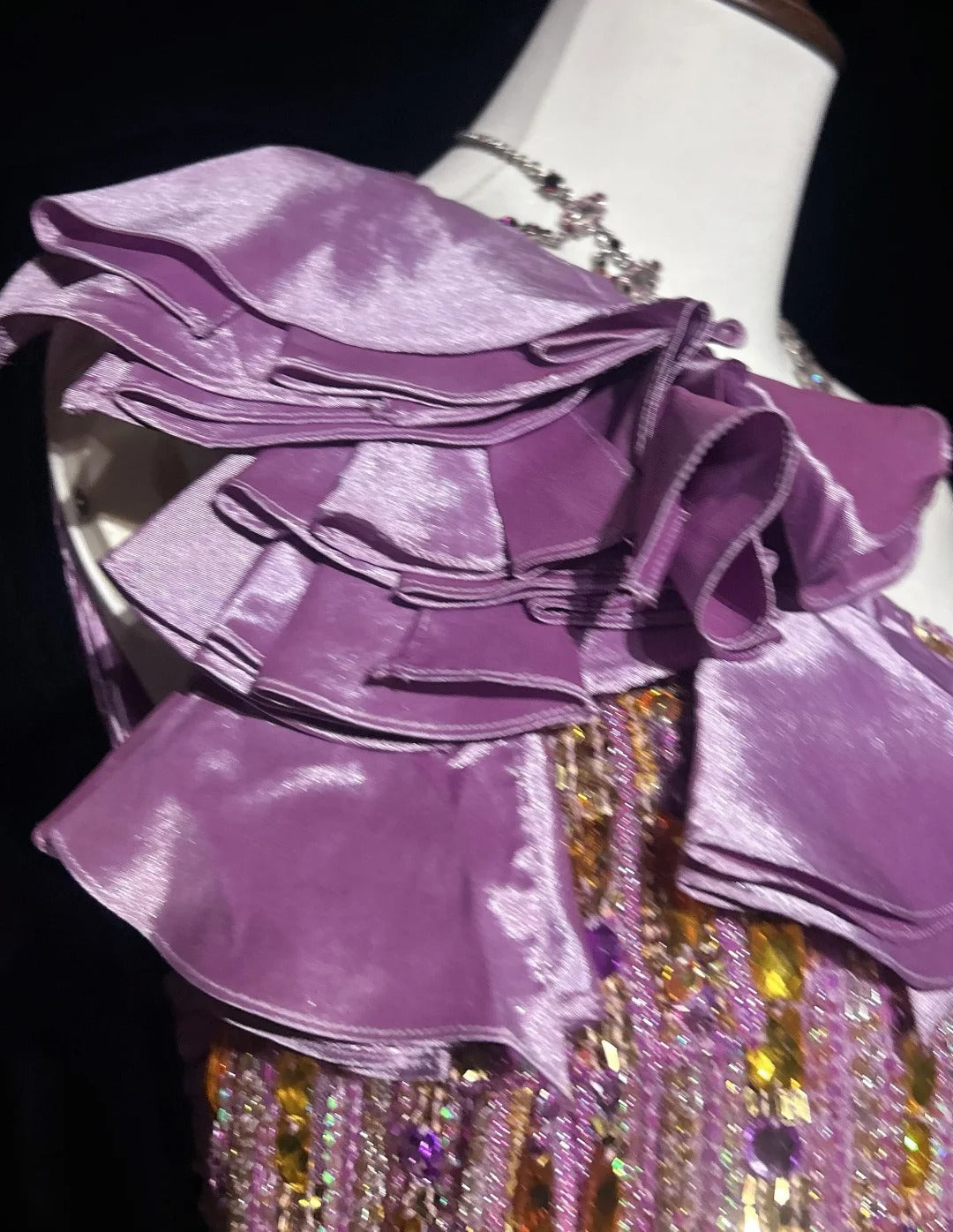 Vintage Prom Dresses Inspo A Line One Shoulder Lilac Chiffon 1990s With Beading Formal Gowns N3324