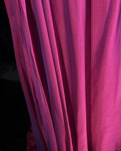 Vintage Prom Dresses A line Scoop Fuchsia Chiffon With Beading 80s Long Formal Evening Outfits N3880