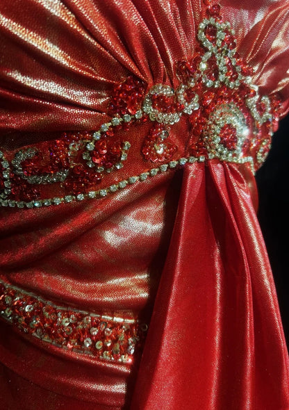 Classy A line Straps Coral With Beading Folds Sleeveless Long Formal Dress Gown With Cape Prom Dresses N2448