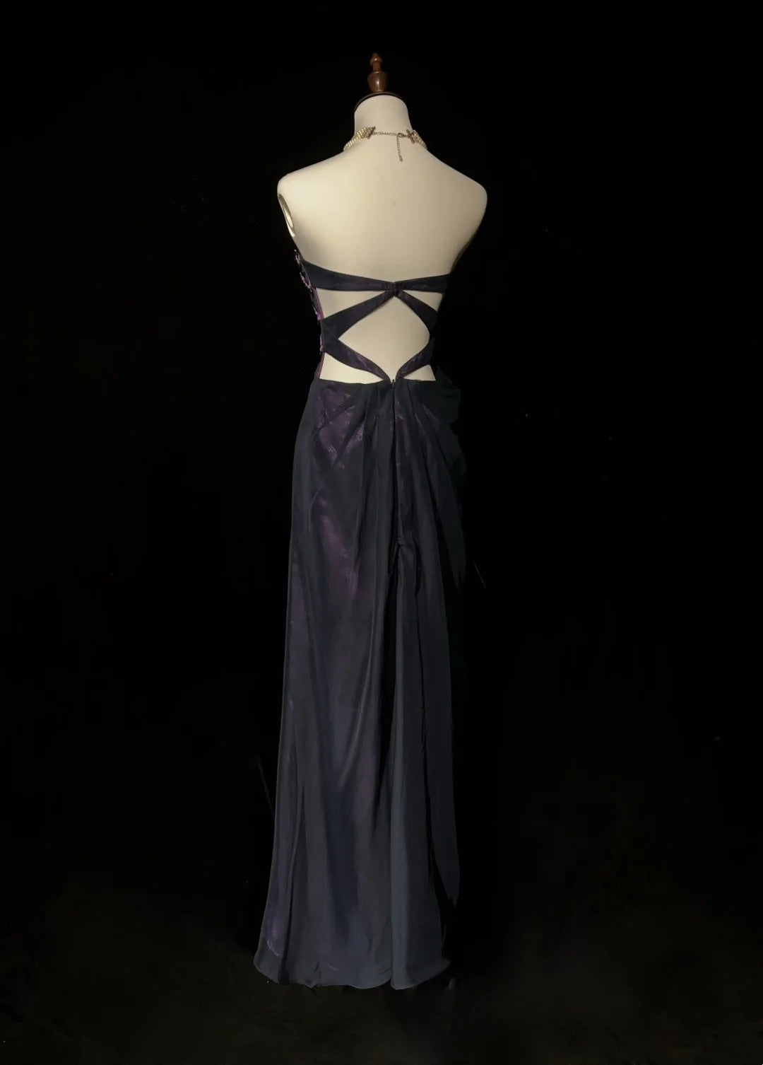 Vintage Prom Aesthetic Dresses A line Sweetheart Purple With Beading Long Formal Dress N3064