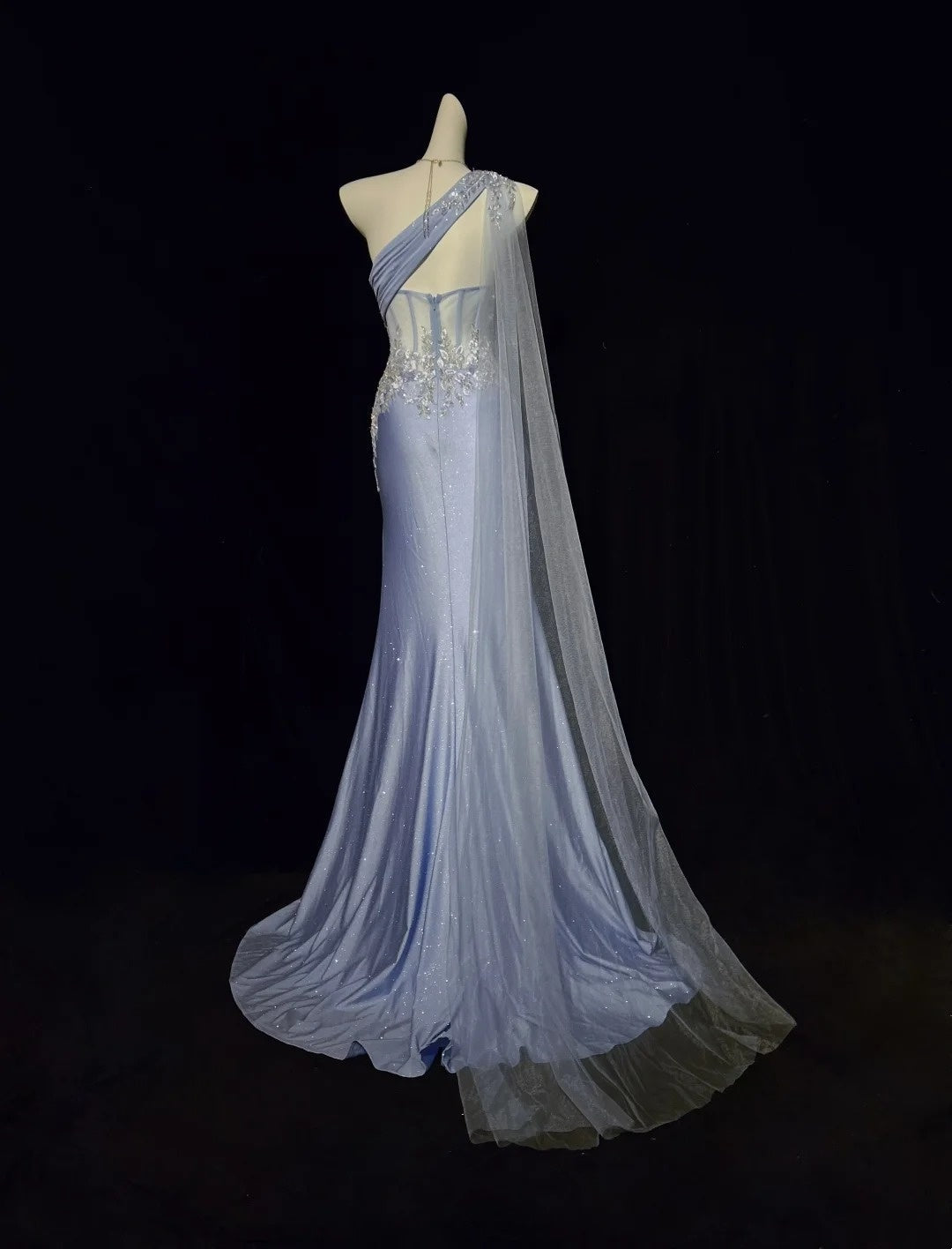 Beautiful Prom Dresses Mermaid One Shoulder Lilac With Appliqued Sleeveless Long Formal Evening Outfits N3642