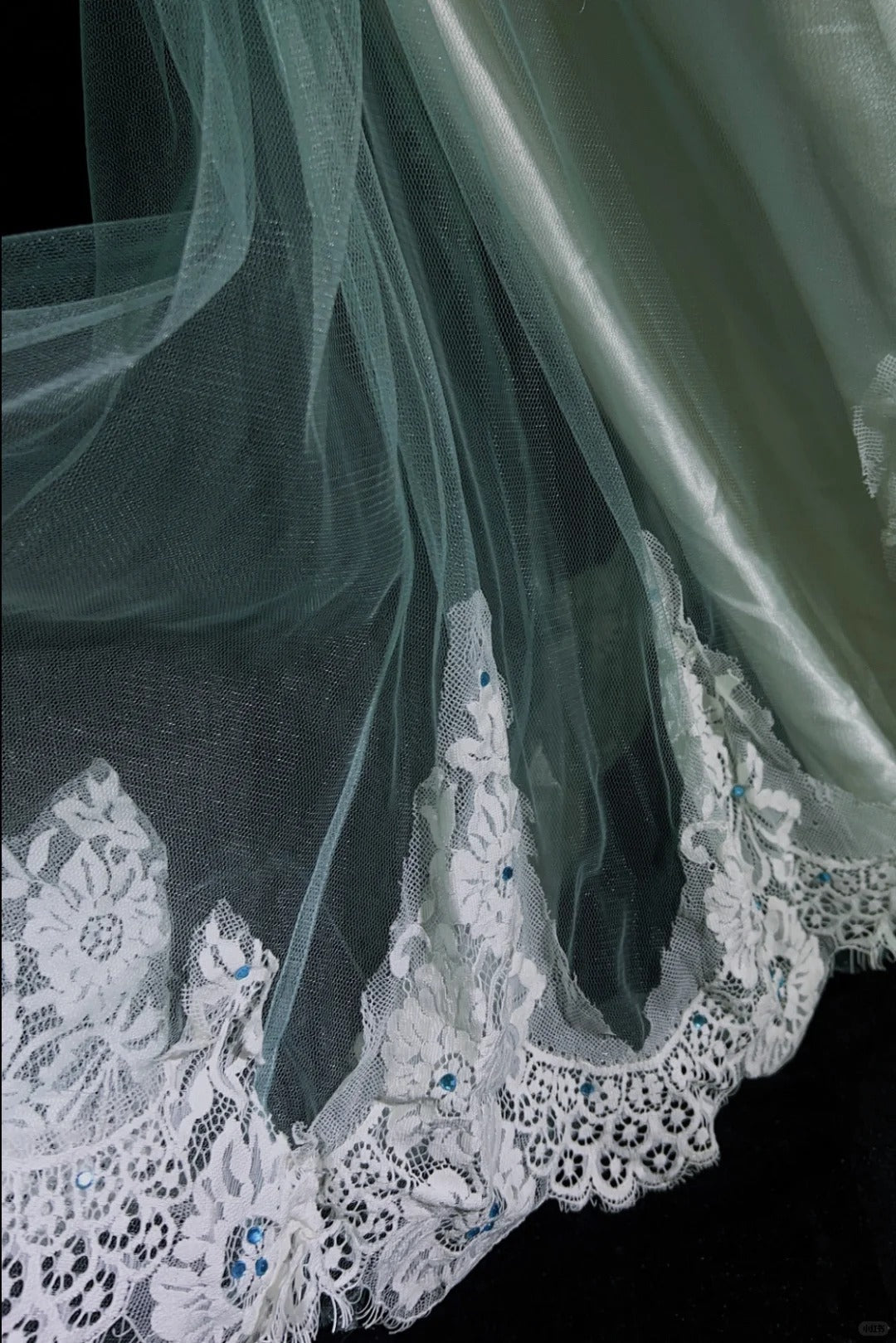 Modest Prom Dresses Mermaid One Shoulder Blue Tulle Lace Sleeveless With Ruffled Formal Evening Dress N3833