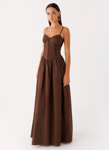 Cerys Maxi Dress - Chocolate