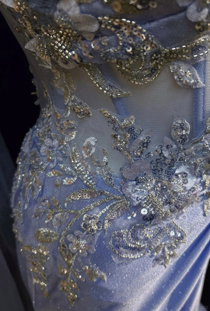 Beautiful Prom Dresses Mermaid One Shoulder Lilac With Appliqued Sleeveless Long Formal Evening Outfits N3642