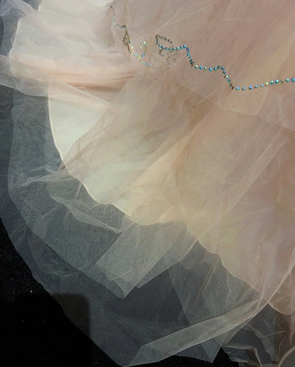 Princess Prom Dresses Inspo Ball Gown Pink Tulle Long With Beading Formal Gowns N3392