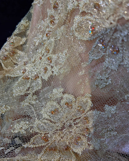 Glamour Prom Dresses Mermaid Strapless Blush Pink Satin Gold Lace With Beading Formal Evening Outfits N3835