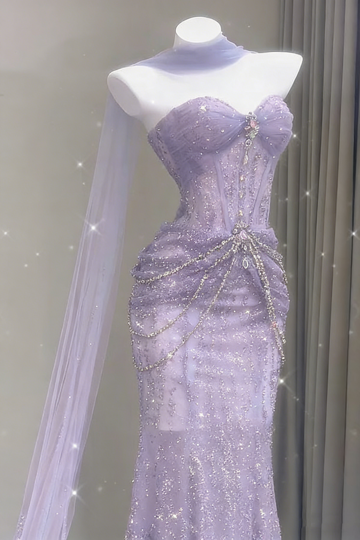 Blue Mermaid Prom Dress Aesthetic Sweetheart Tulle Long Formal Evening Dresses AB1664