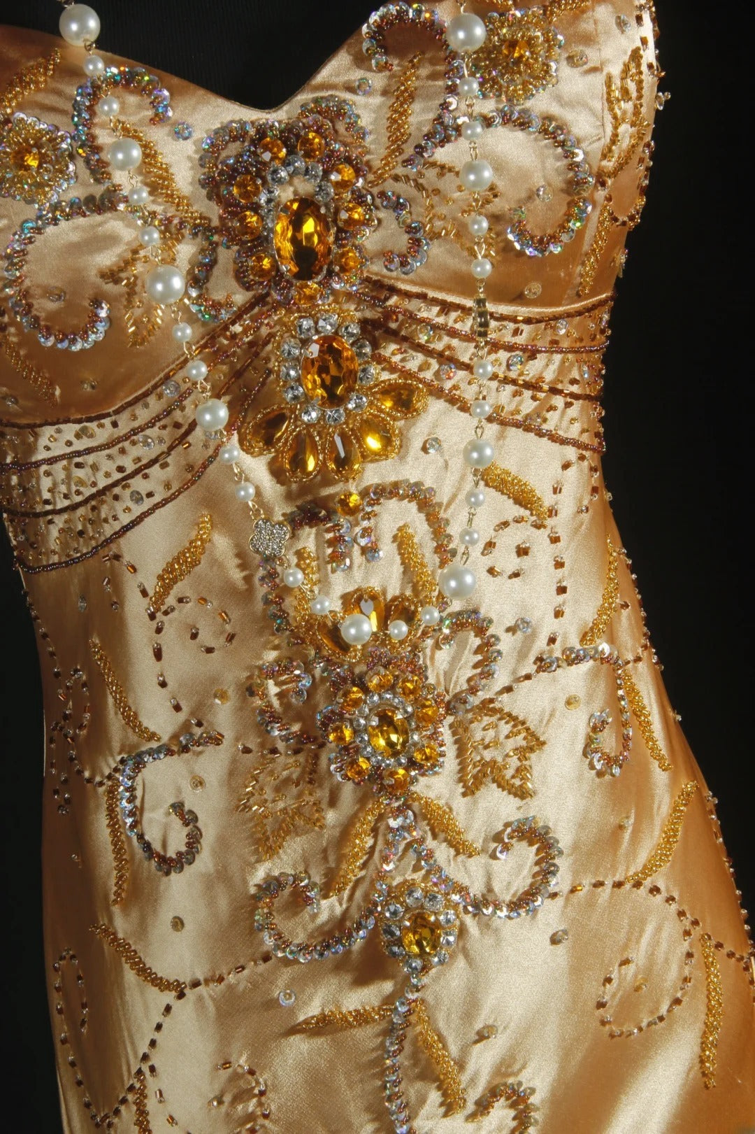 Vintage Prom Dresses 90s Formal Mermaid Halter Gold Silk Satin With Beadings Long Party Gowns Prom Dresses AS043