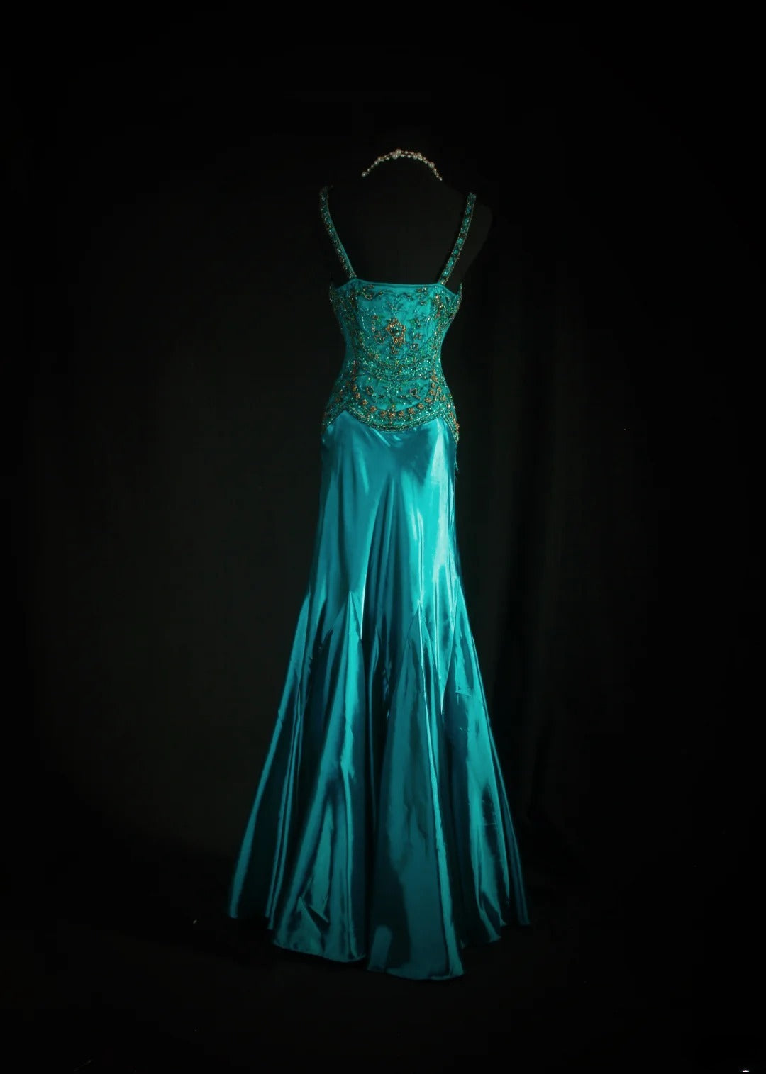 Vintage Prom Dresses 90s Formal Mermaid V Neck Silk Satin With Beadings Long Party Gowns Prom Dresses AS045