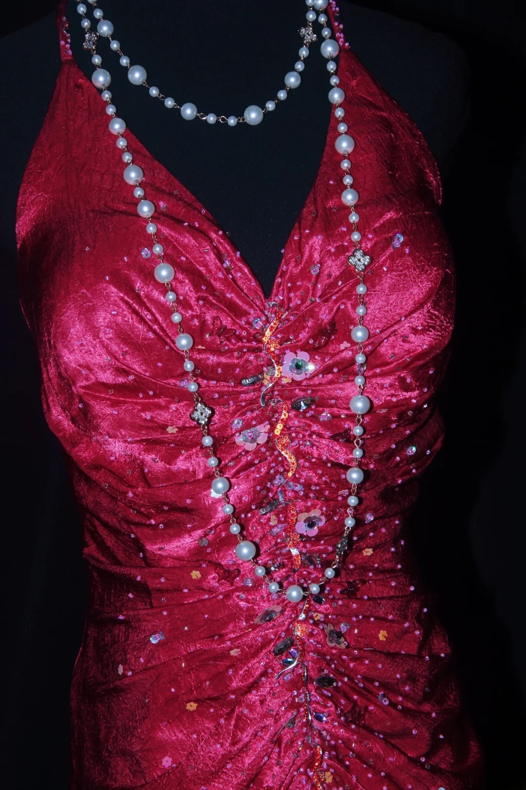 Charming Mermaid Halter Hot Pink Satin Sleeveless Long Prom Dresses Party Formal Gowns AS077