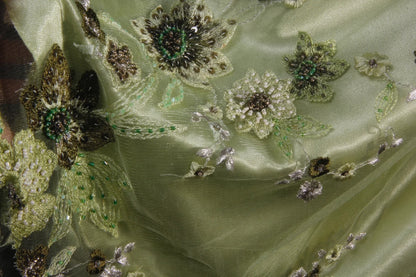 Vintage A line Spaghetti Strap Sage Green Tulle Tea Length Party Dress With Beads 1950s Retro Classy Birthday Dinner Prom Dresses AS093