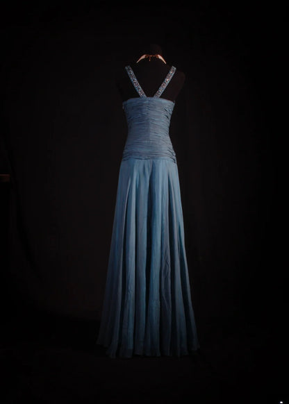 Chic Mermaid V Neck Chiffon With Beads Long Party Formal Women Prom Dresses AS102