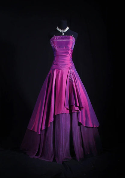 Vintage Ball Gowns Prom Dress Aesthetic Strapless Purple 1950s Style Impress Long Prom Dresses Party Formal Gowns AS160