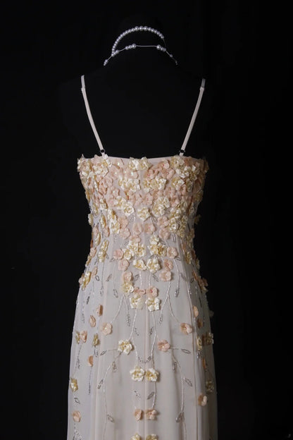 Vintage Prom Dresses Inspiration A Line Spaghetti Straps White Semi Formal 90s Prom Dresses With Beads For Teens High Schools AS170