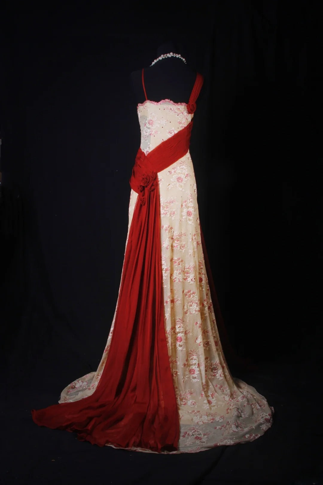 Vintage A line Irregular Shoulder Strap With Flowers Long Formal Old 1950s Prom Dresses Night Outfits Party Gowns AS196