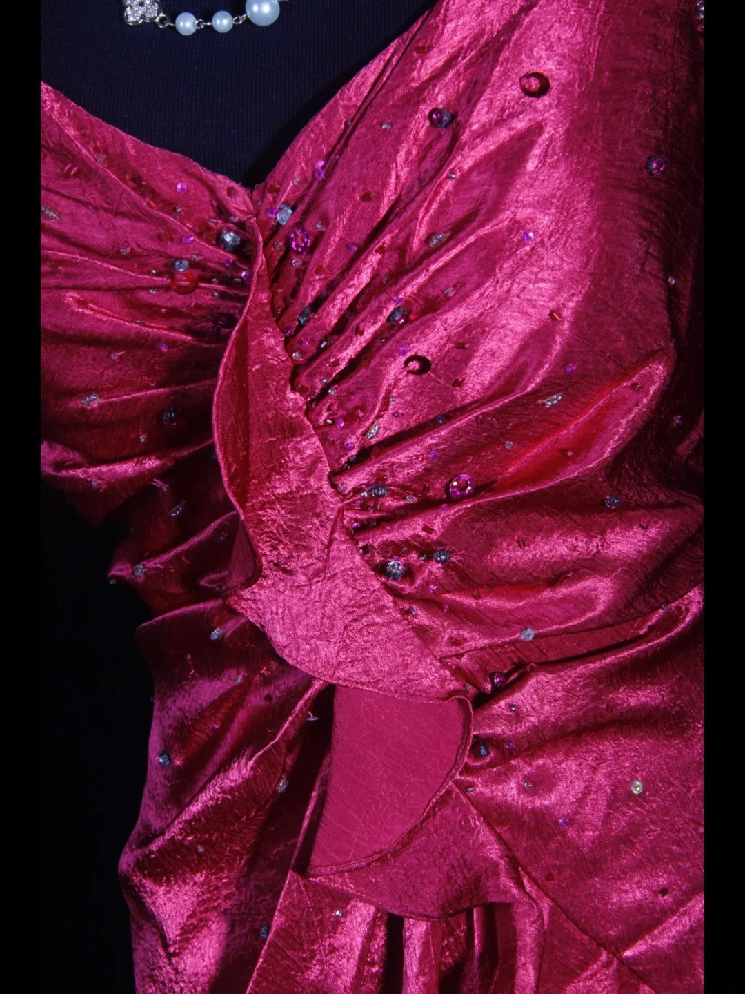 Vintage Prom Dresses Inspiration Mermaid V Neck Fuchsia Pink Semi Formal 90s Prom Dresses For Teens High Schools AS256