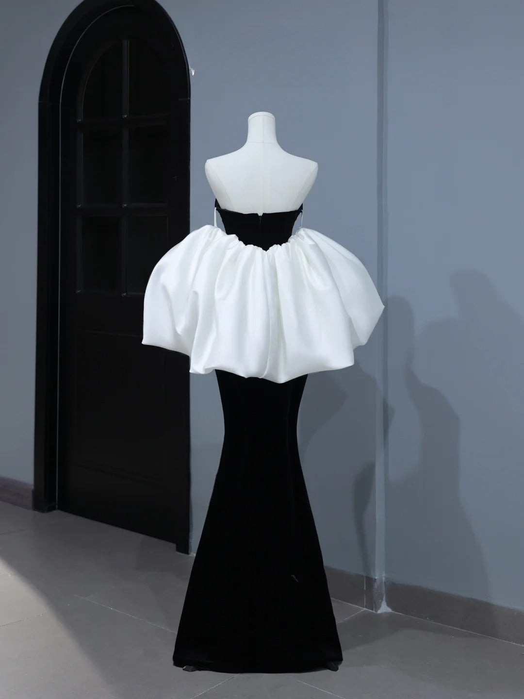 Modest Prom Dresses Aesthetic Mermaid Sweetheart Black Velvet Inspiration Style Impress With Cape Long Party Formal Gown AS398