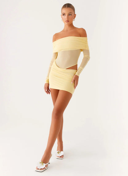 No Doubt Mini Dress - Yellow