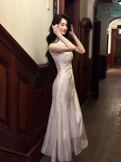 French Style A Line High Neck Summer Formal For Women Teens Prom Dresses N2221