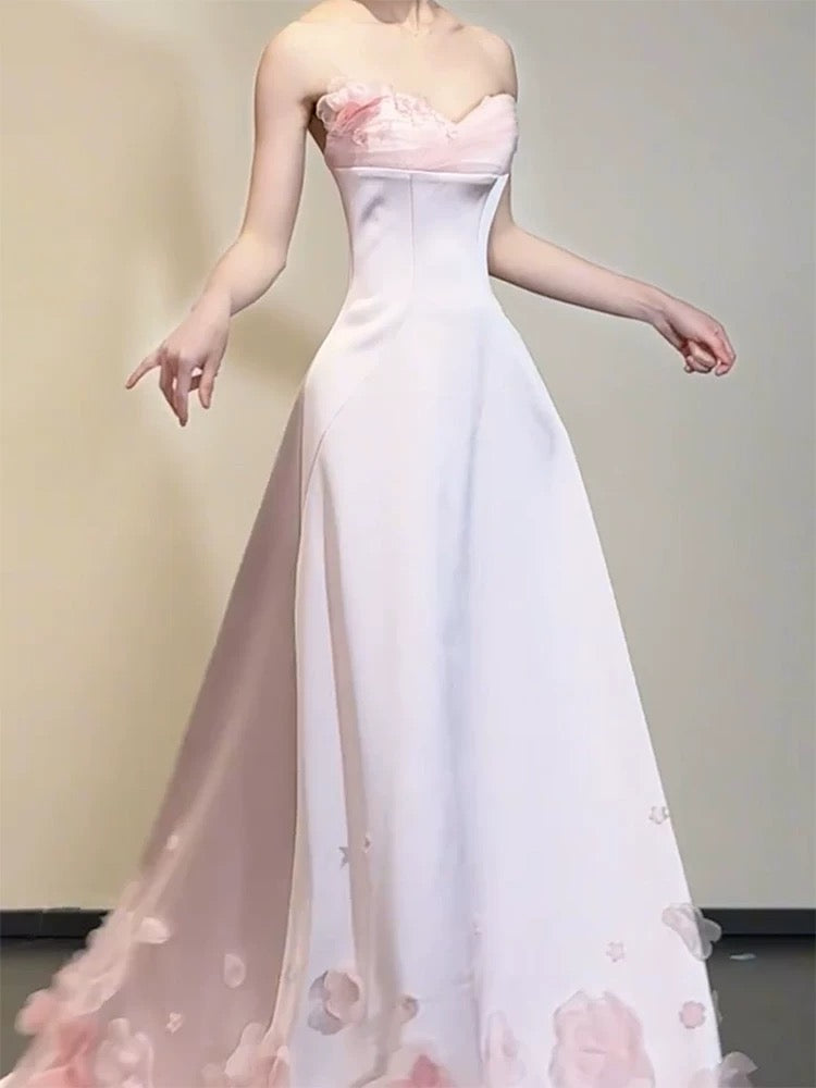 Elegant Prom Dresses Mermaid Sweetheart Pink Satin Sleeveless Long Formal Evening Dress N3958
