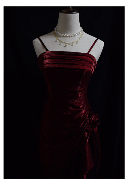 Vintage 50s High Low Spaghetti Straps Prom Dresses Inspiration Long Party Retro Evening Dress 20th Birthday Outfits AB2341
