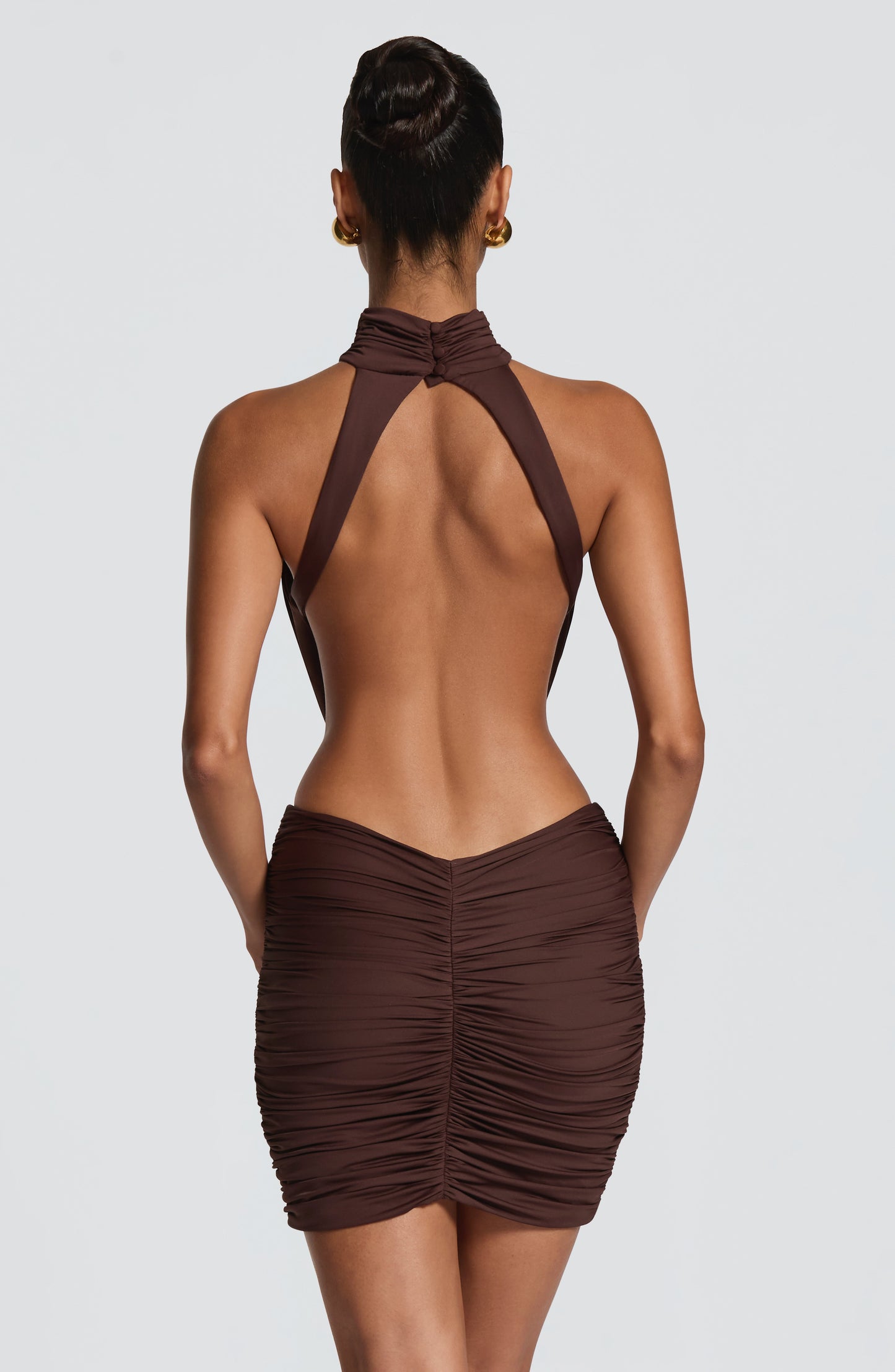 Thekla Mini Dress - Plum Brown