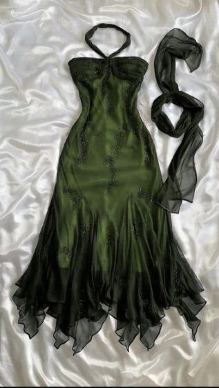 Vintage Halter Mermaid Long Prom Dresses Chiffon Beaded Dark Green Long Formal Dresses Graduation Dress N1617