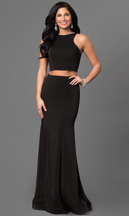 Two Piece La Femme Prom Dress with an Open Back
