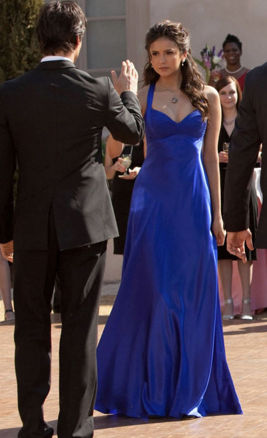 Chic Mermaid Halter Royal Blue Wedding Guest Dresses Long Prom Formal Dresses AB1852