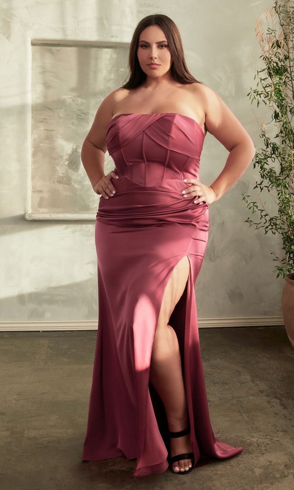 Long Plus-Size Formal Dress Cd326C by Ladivine