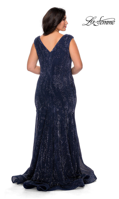 La Femme Sequin Long Plus-Size Formal Dress