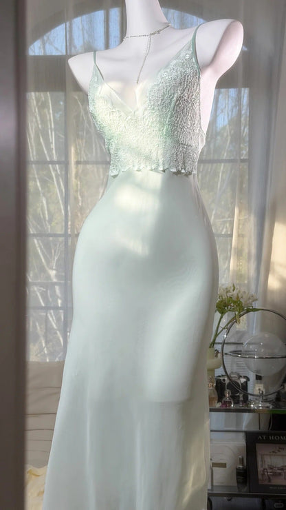 Modest Prom Dresses Sheath Spaghetti Strap Sage Green Chiffon Mid Length Evening Outfits N3520